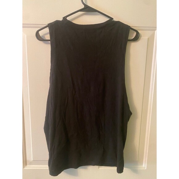 On Fire black Smiley Face Emoji Muscle Tee Tank Top plus size 1x - Picture 3 of 4